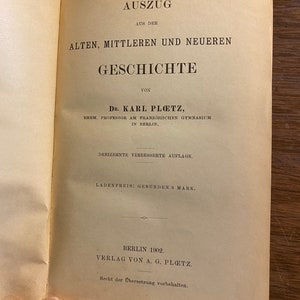 Auszug Aus Der Alten, Mittleren Und Neueren Geschichte Deutschland - Excerpt from the old middle and Modern History - 1902 - Karl Plotz