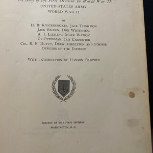 Danger Forward Story of the 1st Division in World War II -  Knickerbocker - 1947 - Global Conflict - United States America at War - Battles