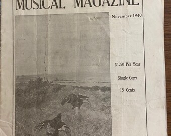 Perry's Musical Magazine - November 1940 Volume 8 - 59th Year - Sheetmusic - Articles  - Vintage etc