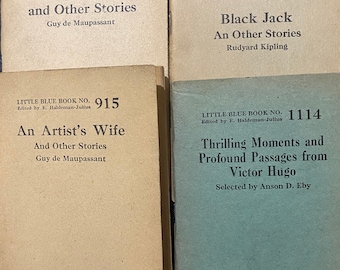 Zeldzaam pamflet - Literatuurverhalen Kies titel: Little Blue Book - c1925 - Verhalen voor kinderen en volwassenen - Black Jack, artist's wife