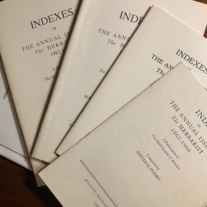 Index to Annual Issues of The Herbarist - Publication of the Herb Society of America - Herbalist Journal Magazine -  Guide - Choose Years