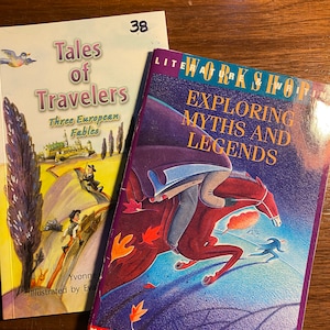 Pick 1) Tales of Travelers 3 European Fables - Y Coppard 2008 or 2) Exploring Myths & Legends 1992- Fairy Tales Short Stories - Old Classics