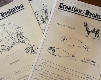 Creation / Evolution Journal Choose Edition - 1980s - Discussione di informazioni scientifiche sull'evoluzione - Darwin ecc