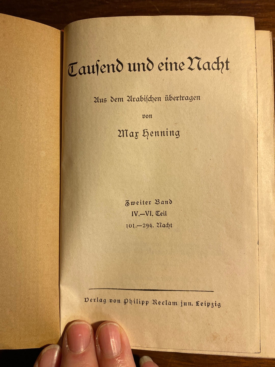 Taufend Und Eine Nacht IV - VI 101 to 294 Nichts - A Thousand and One