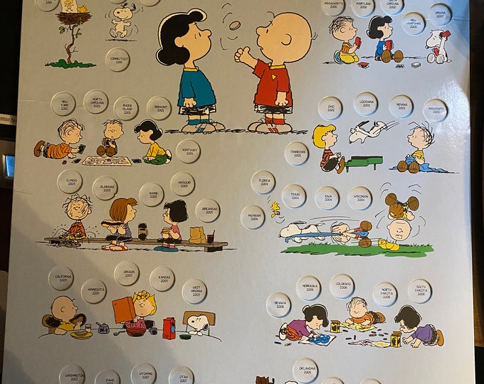 Peanuts Coin Collecting Wall Board / Display - Quarters of the 50 ...