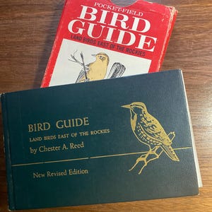 Guía de aves terrestres al este de las Rocosas - Chester Reed - Láminas a color de 1951 - Información y datos - en estuche de cartón