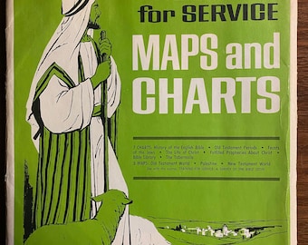 Maps and Charts Posters - Training for Service -  Old Testament History  - c1960s  - Christian Teaching - Church / Bible History - Classroom