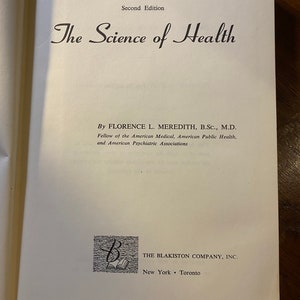 The Science of Health - Florence Meredith - 1951  - Human Body  Habits Exercise - Nutrition - Communicable Diseases - Public Health