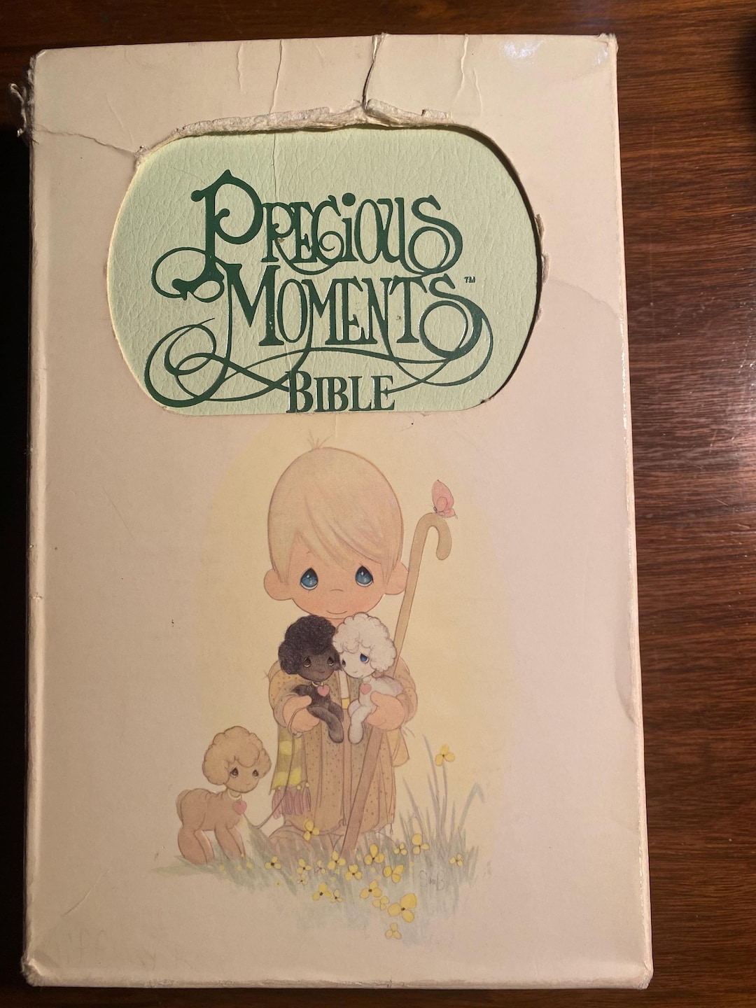 Precious Moments Holy Bible Catholic Edition Mint Green Leather Bound