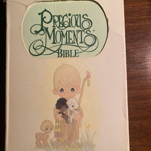 La Sainte Bible des Moments Précieux - Édition catholique, reliure en cuir vert menthe 1975 Ancien Nouveau Testament - Illustrations couleur dans un étui en carton