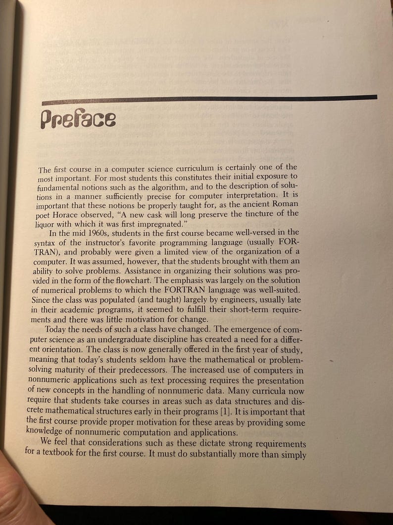 Computer Book Preface An Introduction to Computer Science an Algorithmic Approach - J ...