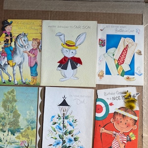 vintage Happy Birthday Cartes de vœux homme / garçon - 6 modèles différents - Beau-frère, grand-père, fils, papa - Charm Craft Cards