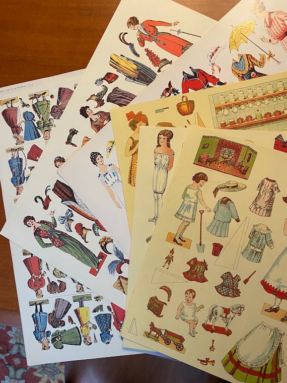 Vintage German Paper Doll Sheets - Truck Und Verlag von Gustav Kuhn in Neuruppin / National Museum Reproduction sheets / Paper Dolls - 1980
