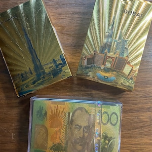 Deck Spielkarten Goldfolie - Auswahl: Dubai, Burj Khalifa UAE oder Australian Aussie - Erinnerungsstücke - Souvenir - Neu