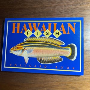Livro de cartões postais com 30 peixes havaianos - Pronto para enviar - 1990 - Pauline Fiene Severns - Colorido