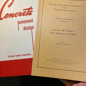 Choose: Concrete Mix Water or Pavement Design 1950/60s - Design - Techniques - Guide - Method - Instruction - Concrete