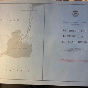 Navigation Charts Great Lakes Michigan NOAA - Detroit River, Lake St Clair, St Clair River - 1979 -
