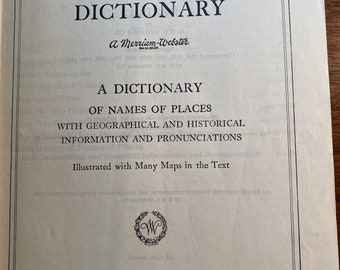 Dictionnaire géographique Webster - 1966 - Noms / Lieux - Informations géographiques / historiques / Prononciations