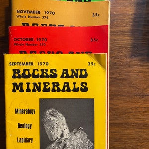 Rocks & Minerals Magazine Choose Edition from 1970 - Mineralogy Lapidary Rocks - Guide - Geology - Gemology - Earth Science - Collecting
