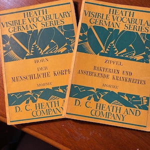 Heath Visible Vocabulary German Series Pick: Bakterien or Menschliche - 1938/39 - Medical Technical Words - Practical Handbook For Student