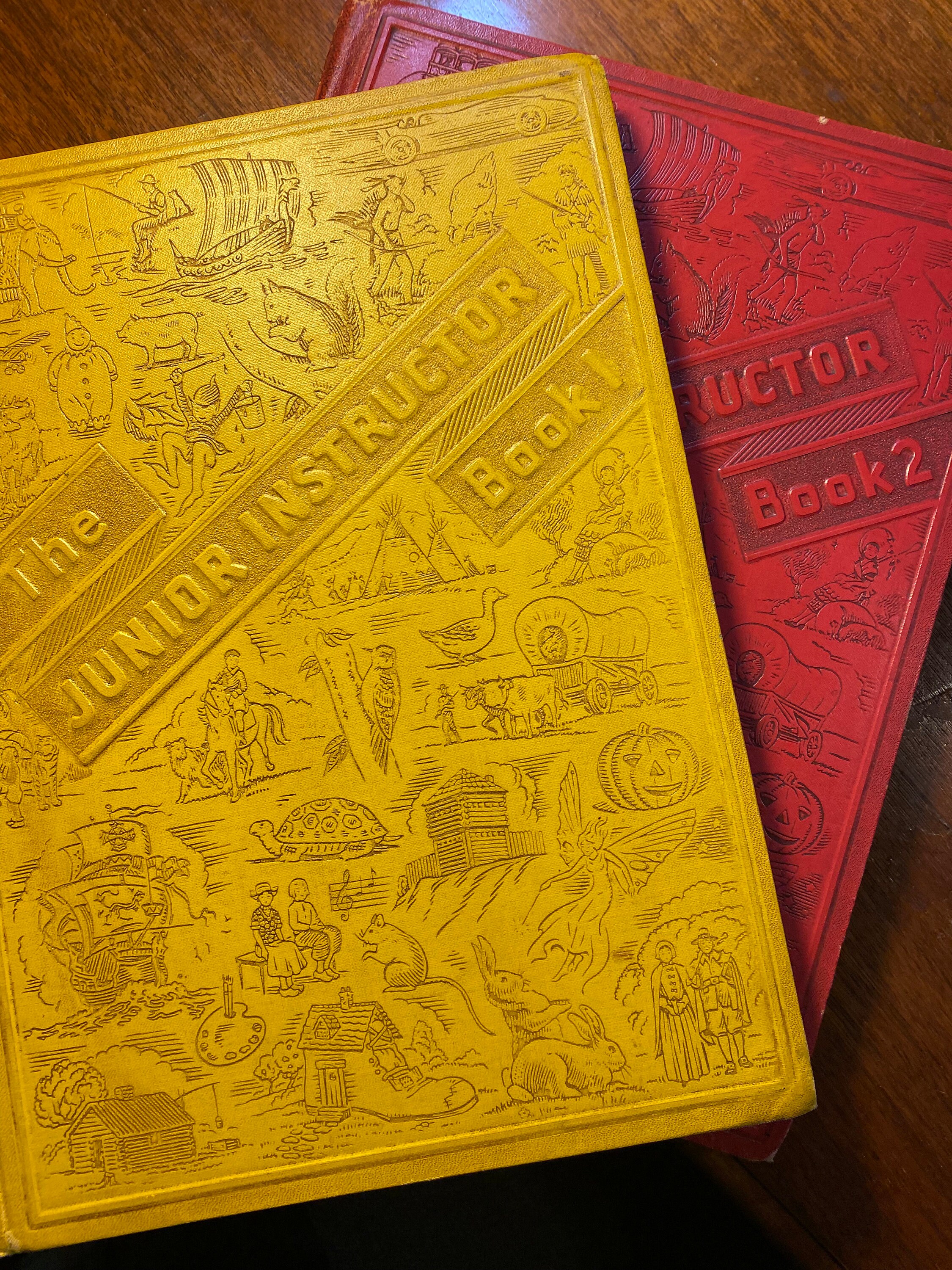 The Junior Instructor in Two Books - Book 1 & 2 - 1940s - A Treasure House of Adventure For Boys and Girls - M V O'Shea -
