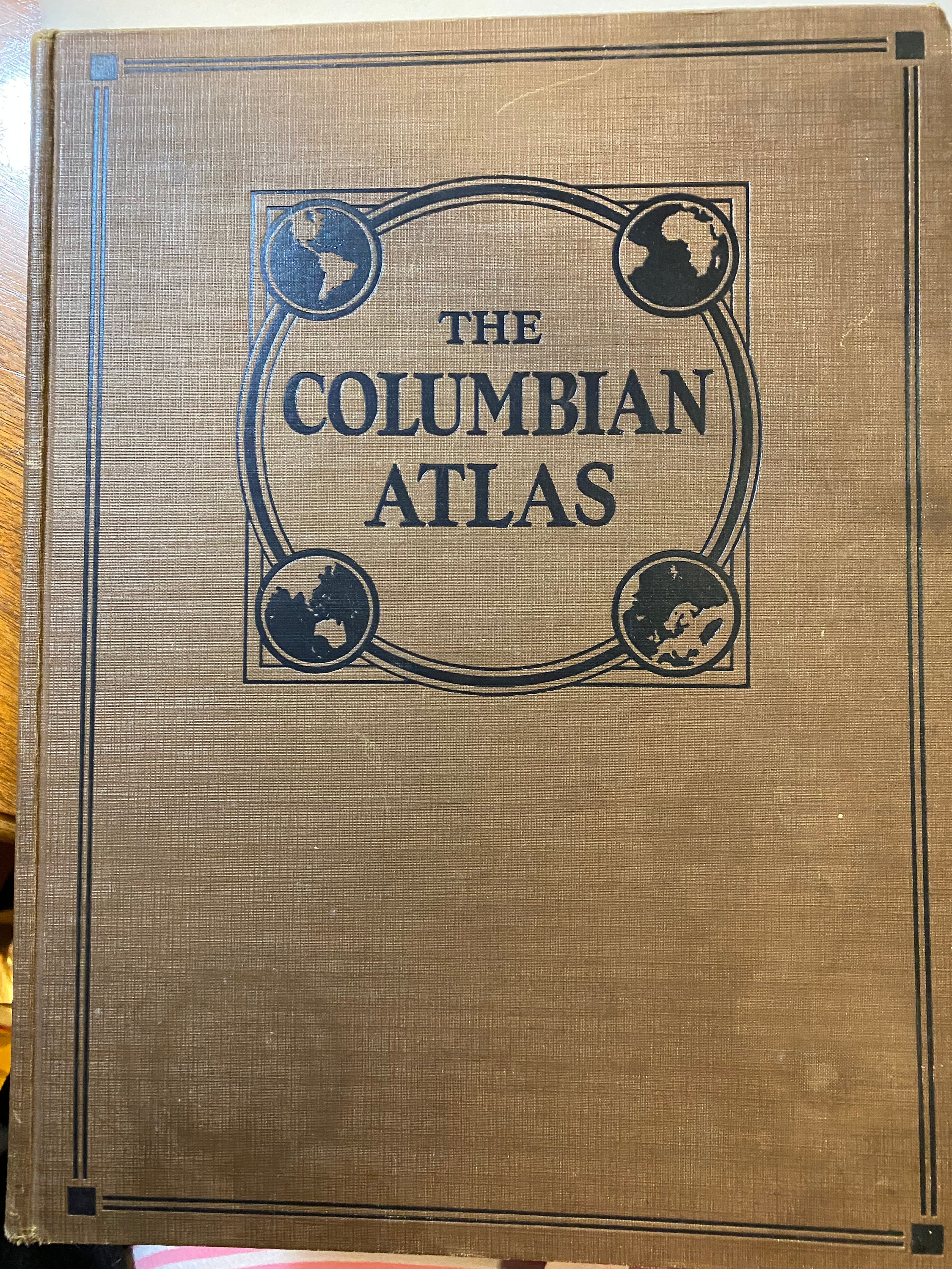 Rand McNally Columbian Atlas - World - 1925 -  Color World Maps - Index of Populations of Countries / Cities