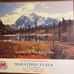 Scenes Of America 1990 Kalender - Marathon Fuels / Oil Company - Foto's van Amerikaanse landschappen in kleur