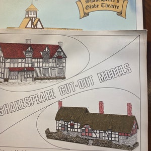 Mappamondo o villaggio di Shakespeare - Waldo Lanchester - Edifici storici Case di carta - Taglia assemblare - Stand Up Design - Diorama 1988 - Modello
