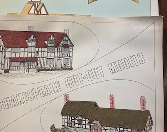 Shakespeare's Globe or Village - Waldo Lanchester - Historic Buildings Paper Houses - Cut Assemble - Stand Up Design - Diorama 1988 - Model