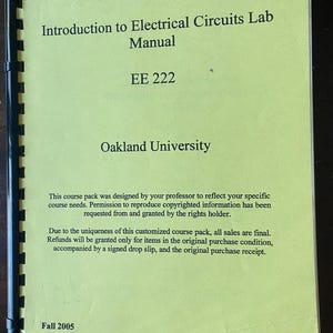 Introduction to Electrical Circuits Lab Manual - Design Principles - Briffa / Oakley / Kleckner - 2003 - Principles - Computer engineering