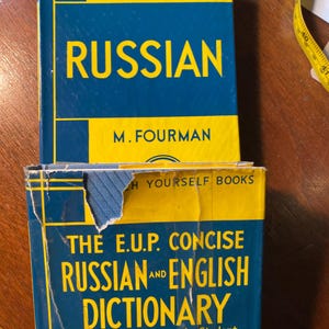 Teach Yourself Books -  Russian & Russian - English Dictionary Set - M Fourman - 1957/62 Practical Course - Language Acquisition / Lessons