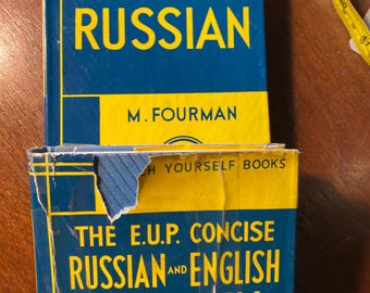 Teach Yourself Books -  Russian & Russian - English Dictionary Set - M Fourman - 1957/62 Practical Course - Language Acquisition / Lessons