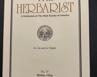 The Herbarist - Publication of the Herb Society of America - 1991 No 57 - Herbalist Journal Magazine -  Guide - Reference Information