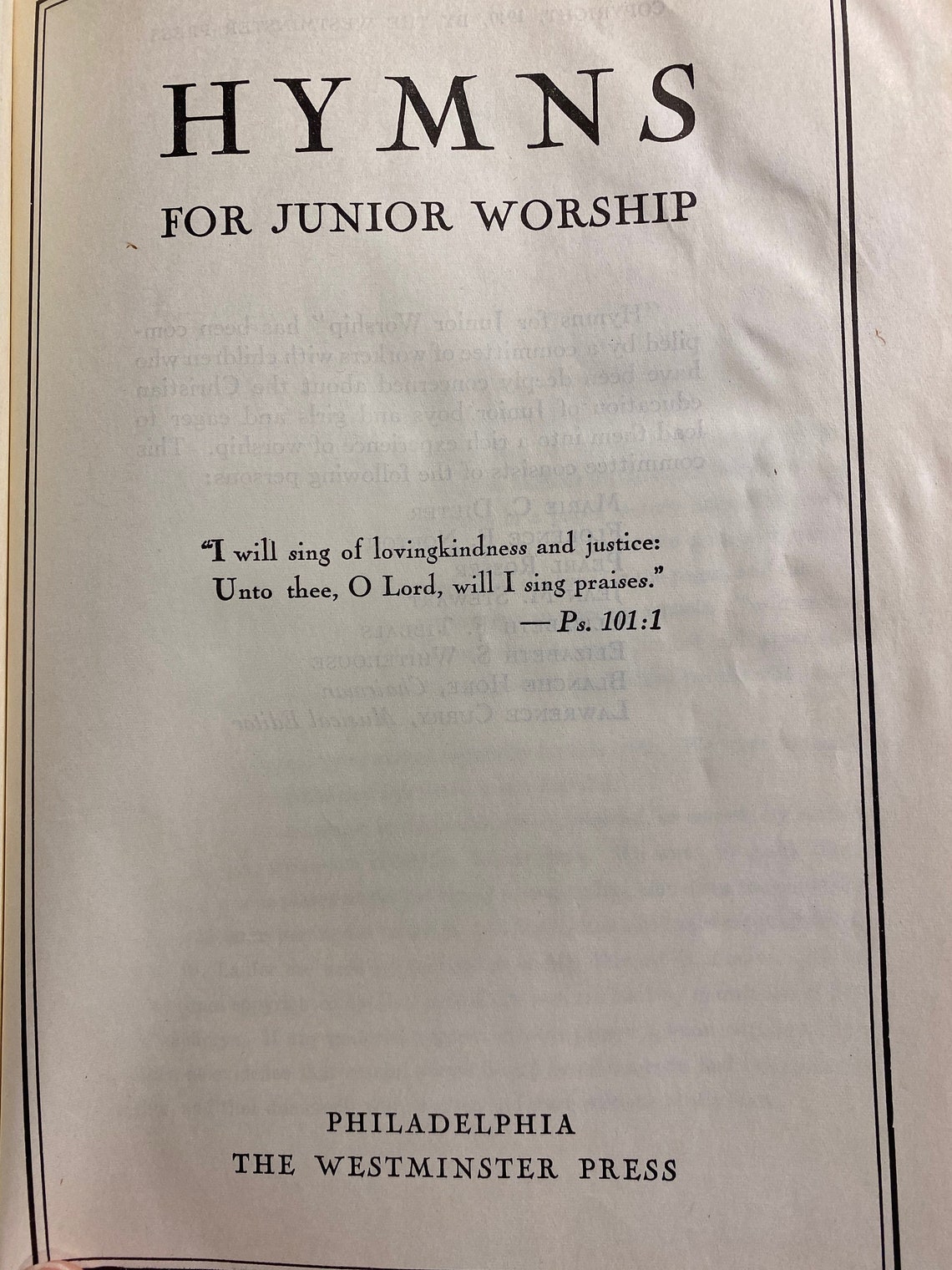Hymns for Junior Worship Songs for Children 1940 Etsy