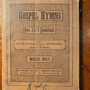 Evangeliumshymnen Zahlen 5 und 6 Kombiniert (Wörter, Lieder) Verwenden Sie Evangeliumstreffen, religiöse Dienste - 1892 - Musik
