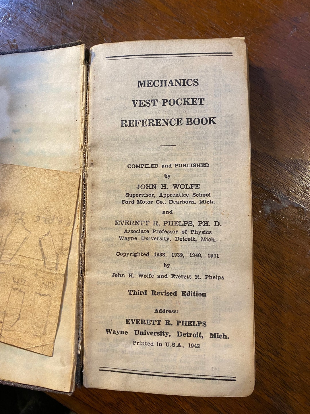 Mechanics Vest Pocket Reference Book John Wolfe Everett Etsy
