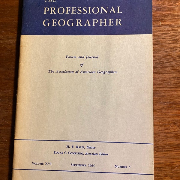 The Professional Geographer Forum Journal / Magazine September 1964 Vol XVI No 5- Association of American Geographers - Geography Study