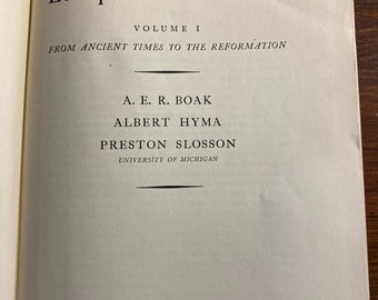 Growth of European Civilization Volume I From Ancient Times to the Reformation - World History - Boak | Hyma | Slosson - 1945 - Development