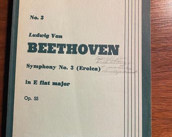 Ludwig Van Beethoven Symphony No 3 (Eroica) in E flat major Op 55 -  Kalmus Miniature Orchestra Scores No 3  - Edwin Kalmus - c1950