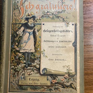Ich Gratuliere Deutsche Ausgabe Von Gedichten / Witzen Für Kinder - Cony Schumacher - 1883 - Poesie mit Schwarzweiß-Skizze