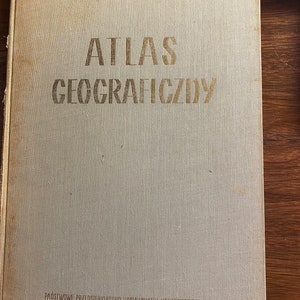 Atlas Geograficzny - Atlas géographique - Monde - 1968 - Cartes du monde en couleur - Index des pays / villes - Édition polonaise