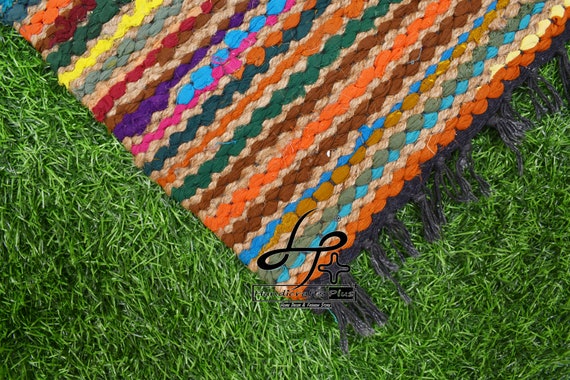 Handmade Mat Rainbow Living Room Door Mat Jute & Wool Woven Mat 1.5x2.5 Ft Bedroom Rugs Decorative Capret Turkish Dhurrie Gypsy Runner Handmade Mat Rainbow Living Room Door Mat Jute & Wool Woven Mat 1.5x2.5 Ft Bedroom Rugs Decorative Capret Turkish Dhurrie Gypsy Runner