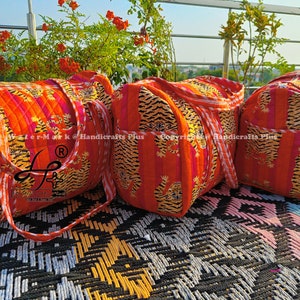Sac de voyage pour femme Sac à bandoulière Sac de week-end Boho Sac de voyage pour la plage Grand sac à main en coton matelassé Sac de pique-nique Sacs à provisions