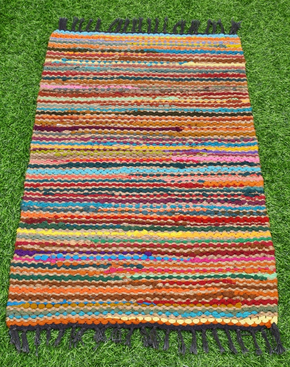 Handmade Mat Rainbow Living Room Door Mat Jute & Wool Woven Mat 1.5x2.5 Ft Bedroom Rugs Decorative Capret Turkish Dhurrie Gypsy Runner Handmade Mat Rainbow Living Room Door Mat Jute & Wool Woven Mat 1.5x2.5 Ft Bedroom Rugs Decorative Capret Turkish Dhurrie Gypsy Runner