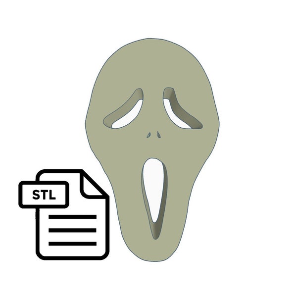 STL Ghost Face Straw Topper - Scream 6 - 3D Printing Digital File
