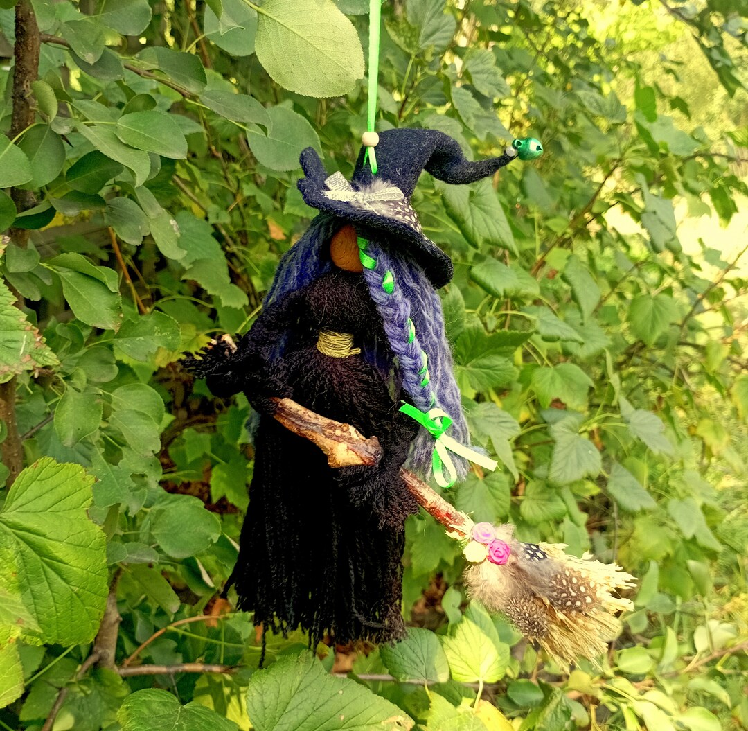 Hanging Decor, Flying Witch Decorations,witch With Handmade Broom