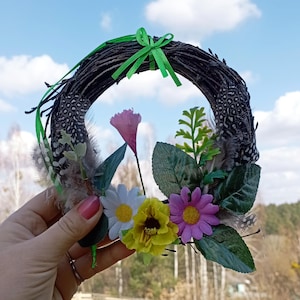 Litha Wreath Witch Room Decor with Pentacle Wiccan Gifts for Witch Room Gifts Door Wreath Dia 4,5 Inch,witchy decor Easter Wreath Litha