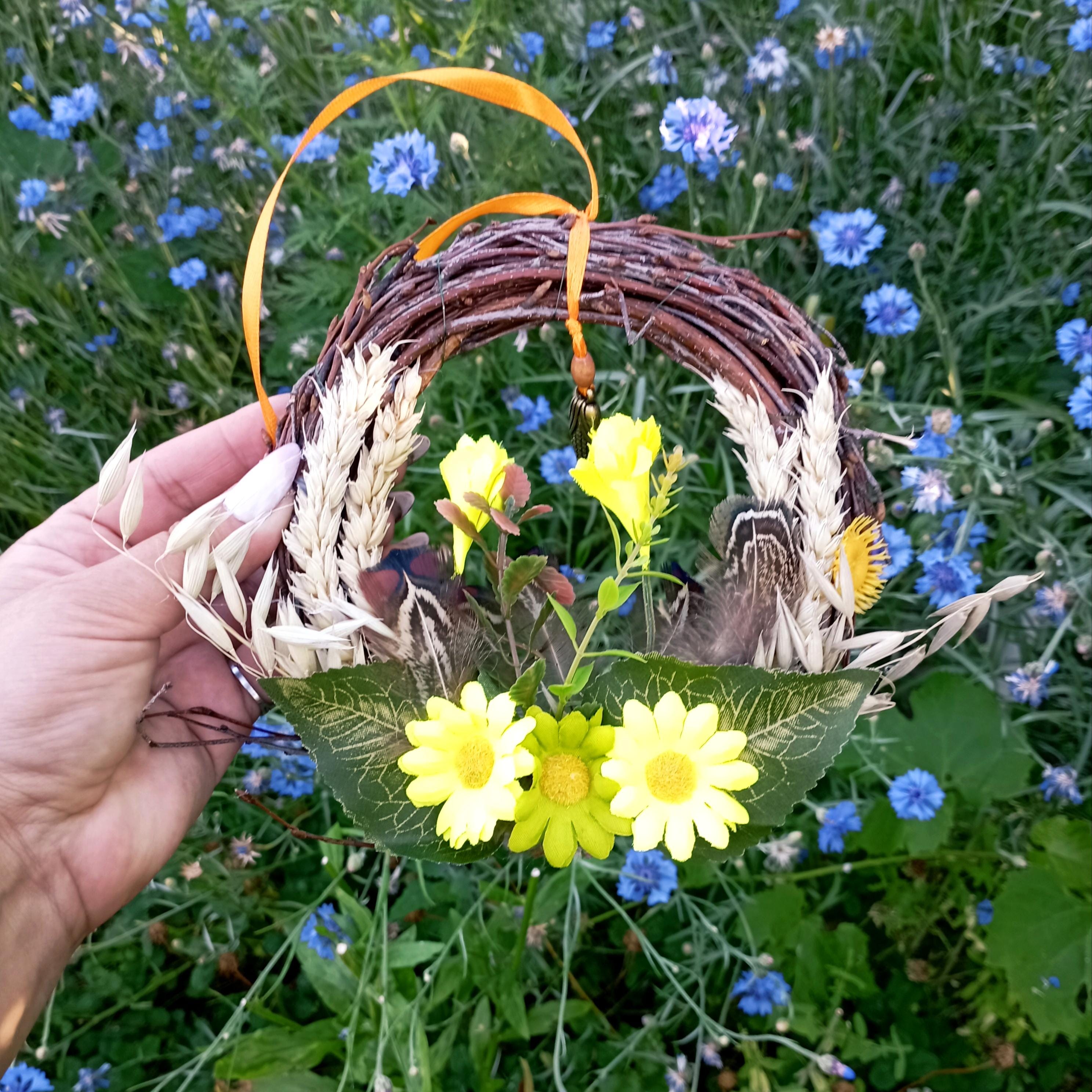 Lammas Wreath Witch Room Decor With Pentacle Wiccan Gifts for