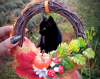 Samhain Wreath Witch Room Decor with Pentacle Wiccan Gifts for Witch Room  Gifts Door Wreath Dia 4,5 Inch,witchy decor Easter Wreath