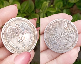 Fortune-telling coin of fate, mantic coin "yes-no." Intuitive fortune-telling